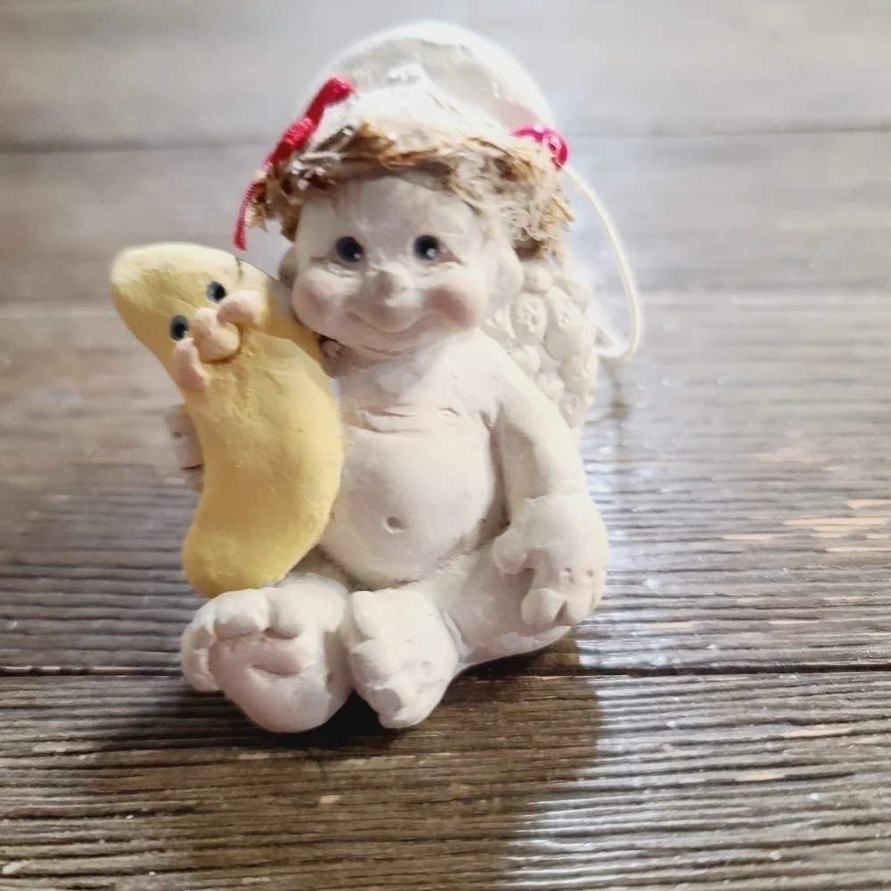 Vintage 90s 1991 Cast Art Angel Cherub Christmas Ornament